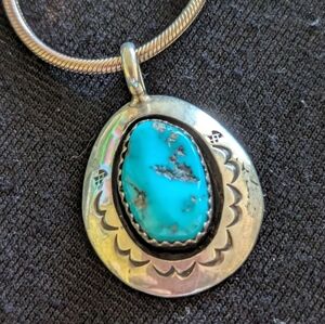 Navajo Native American Turquoise  Pendant